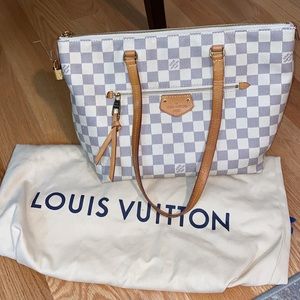 Louis Vuitton Rose Ballerine Damier Azur Iena PM coated canvas